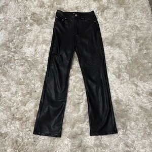 ZARA faux leather straight pants